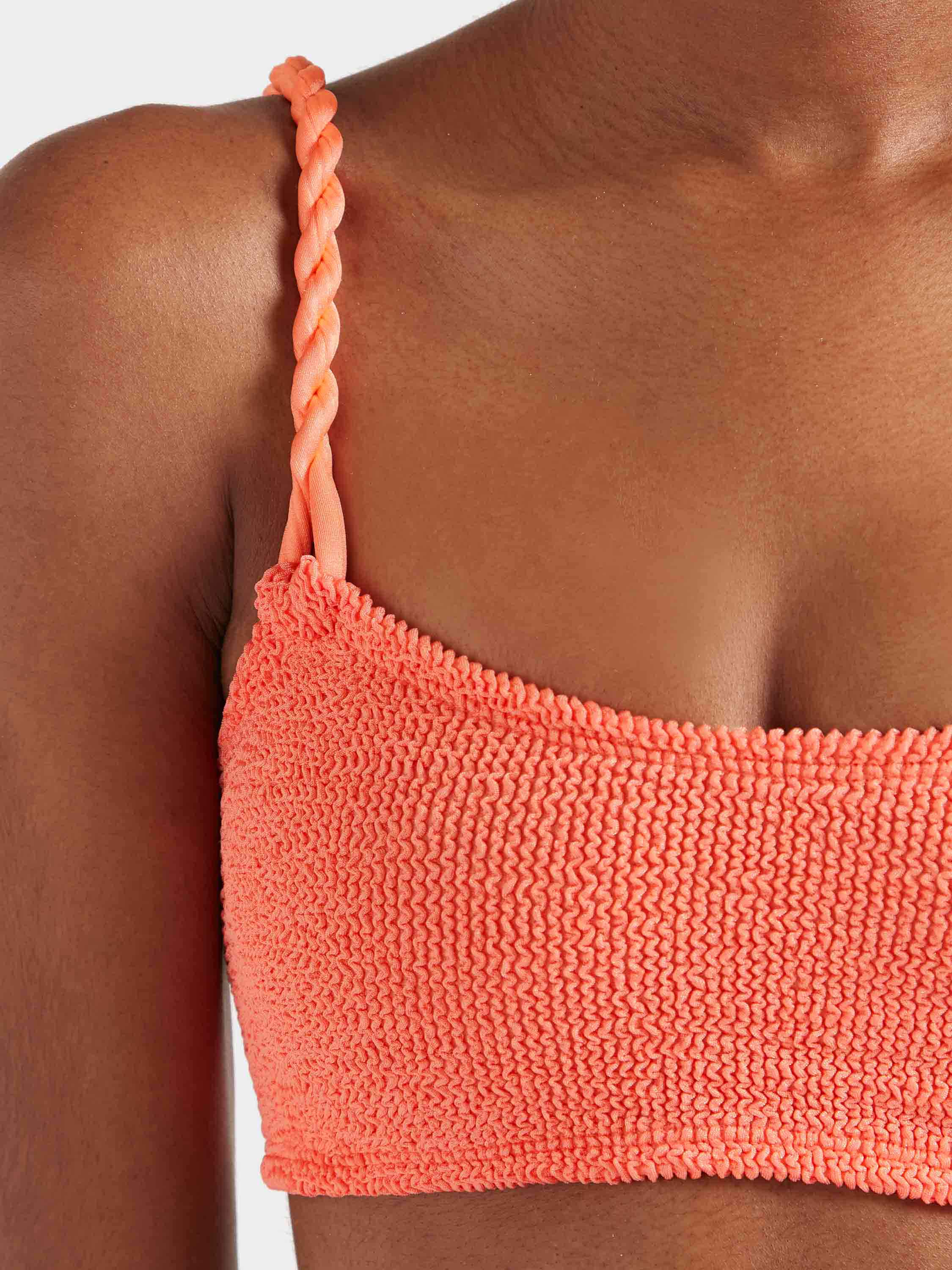 LINGERIE/PJ/SWIM Phoebe Underband Bikini in Metallic Coral Hunza G