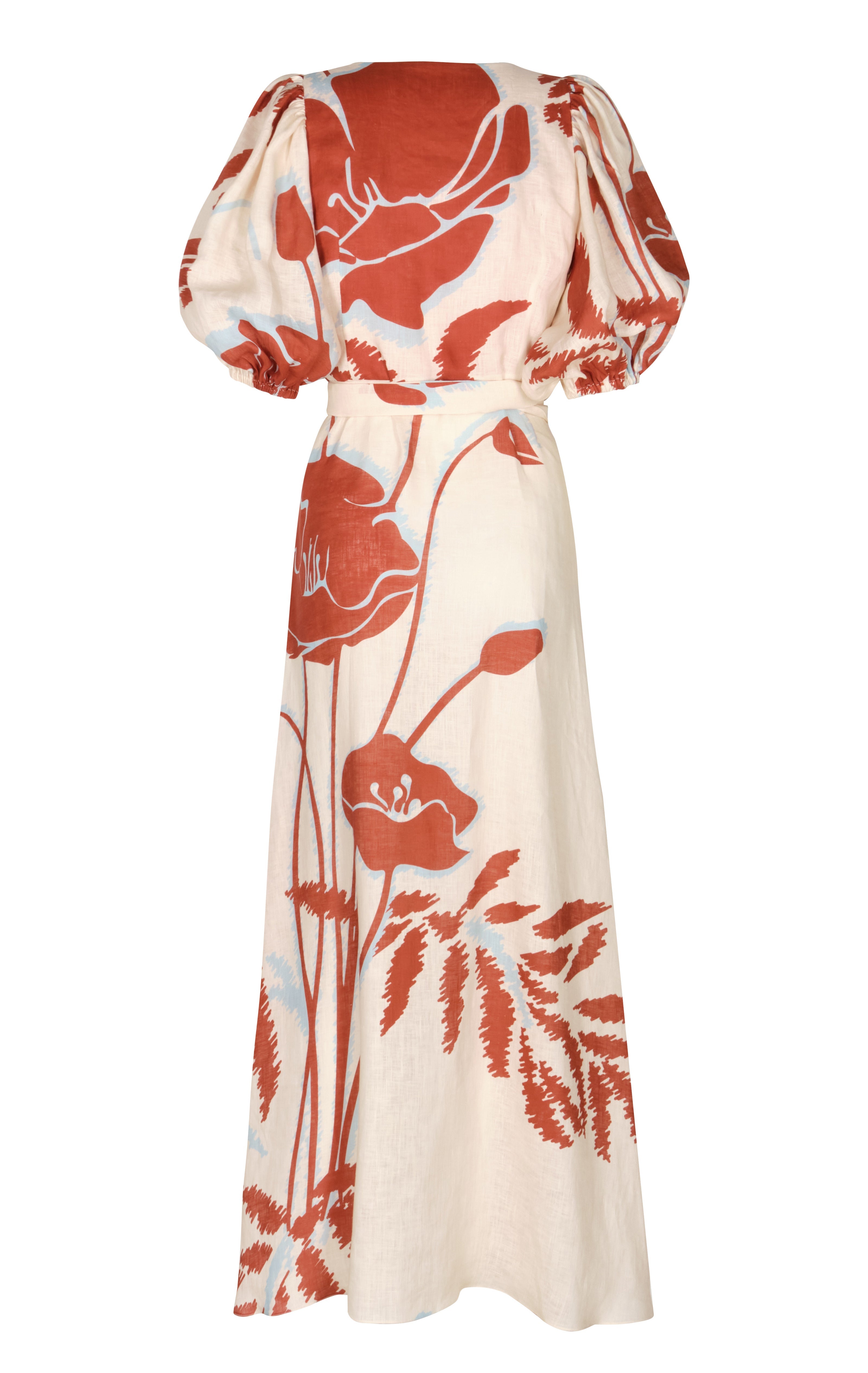 DRESSES/JUMPSUITS Ermita Linen Midi Dress Ecru Orange Juan De Dios