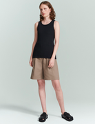 TEES/TANKS Ribbed Tank in Black Handvaerk