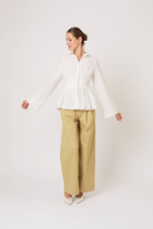 BLOUSES/SHIRTS/TOPS Boogie Woogie Bugle Boy Top in White Rosie Assoulin
