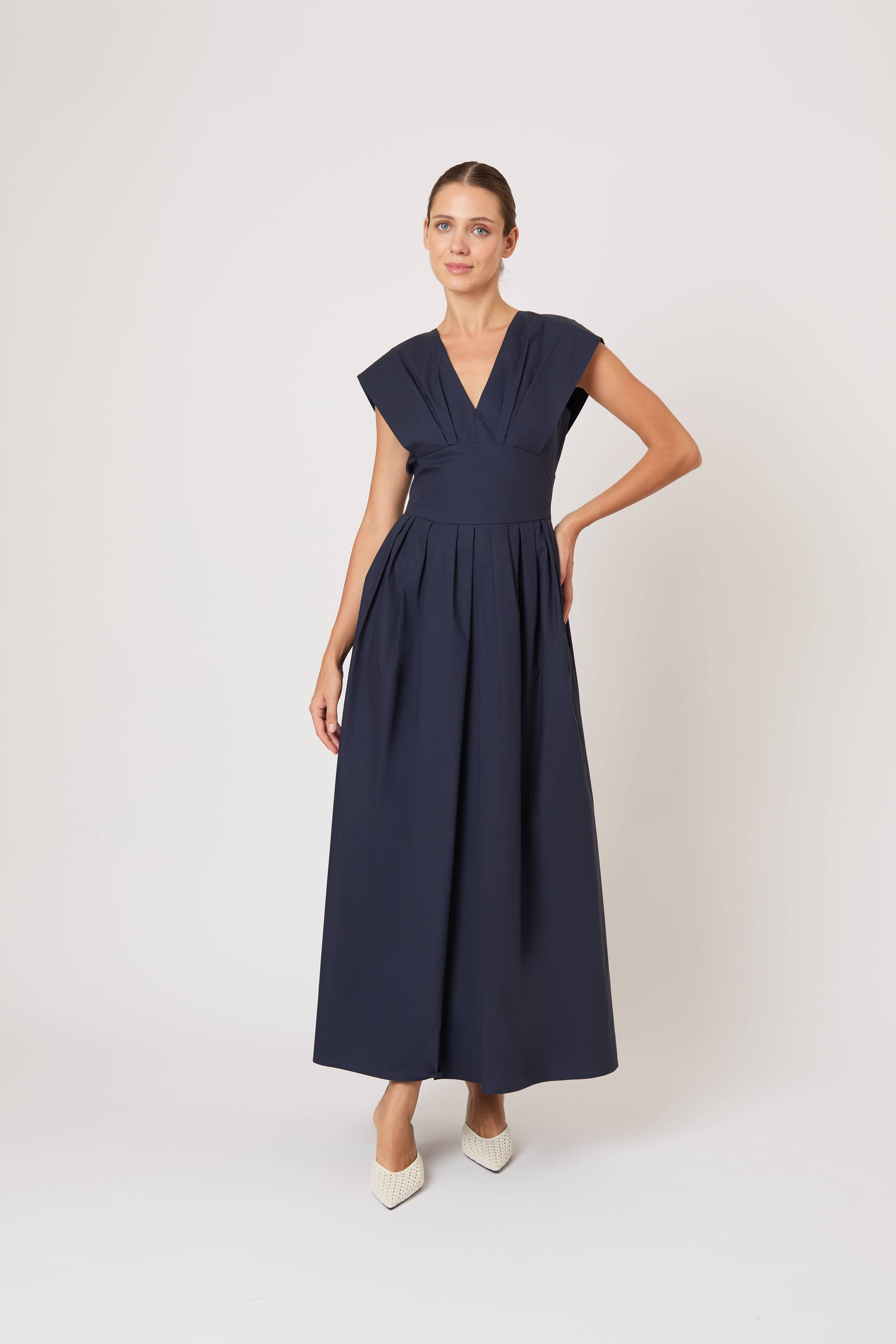 DRESSES/JUMPSUITS In Full Bloom Dress in Navy Rosie Assoulin