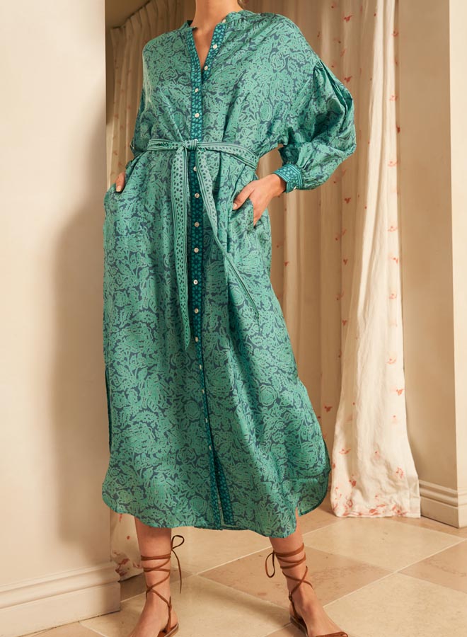 DRESSES/JUMPSUITS Sierra Midi Dress in Jade Hannah Artwear