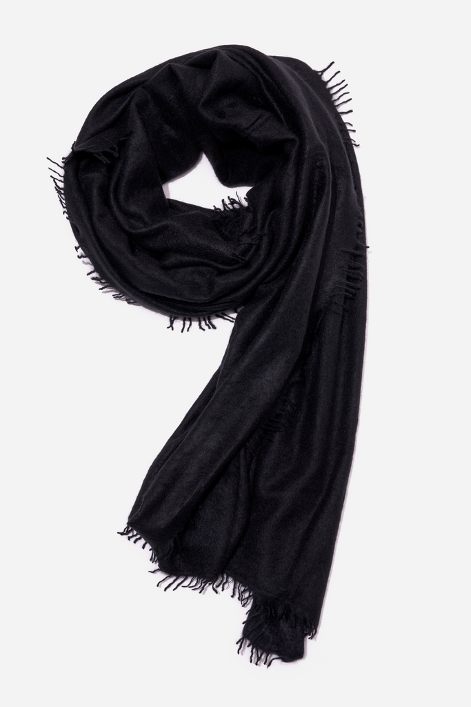 Scarves Organic by John Patrick Felted Cashmere Stole in Black Organic by John Patrick