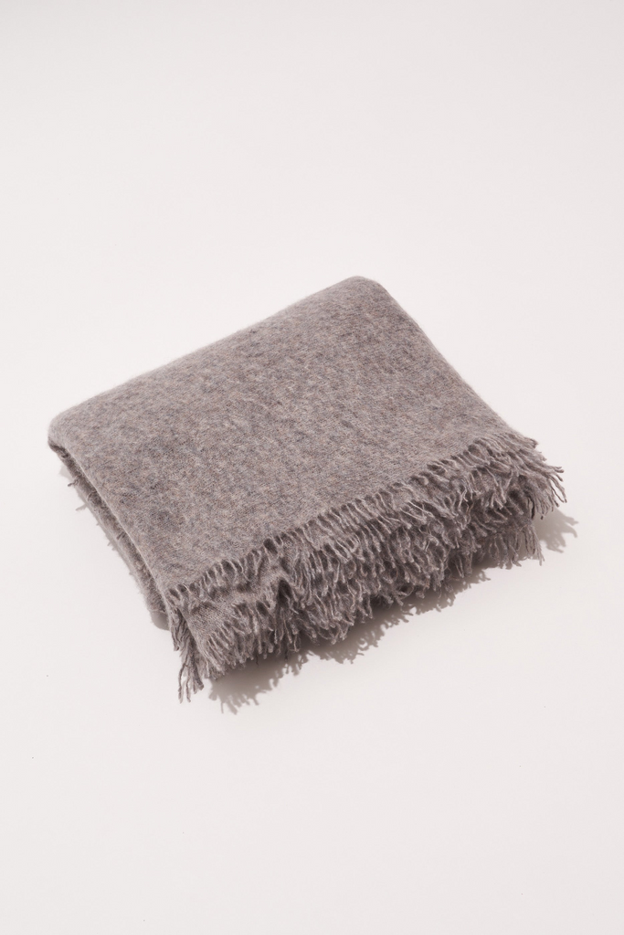 Scarves Organic by John Patrick Felted Cashmere Stole in Grey Melange Organic by John Patrick