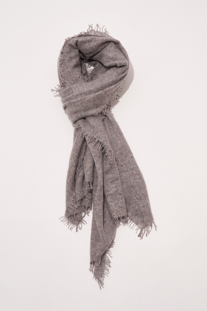 Scarves Organic by John Patrick Felted Cashmere Stole in Grey Melange Organic by John Patrick