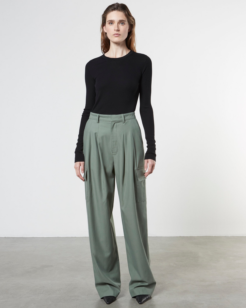 Tops Enza Costa Silk Knit Sweater in Black Enza Costa