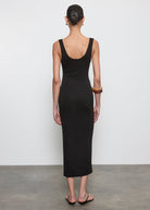 DRESSES/JUMPSUITS Silk Knit Tank Midi Dress in Black Enza Costa