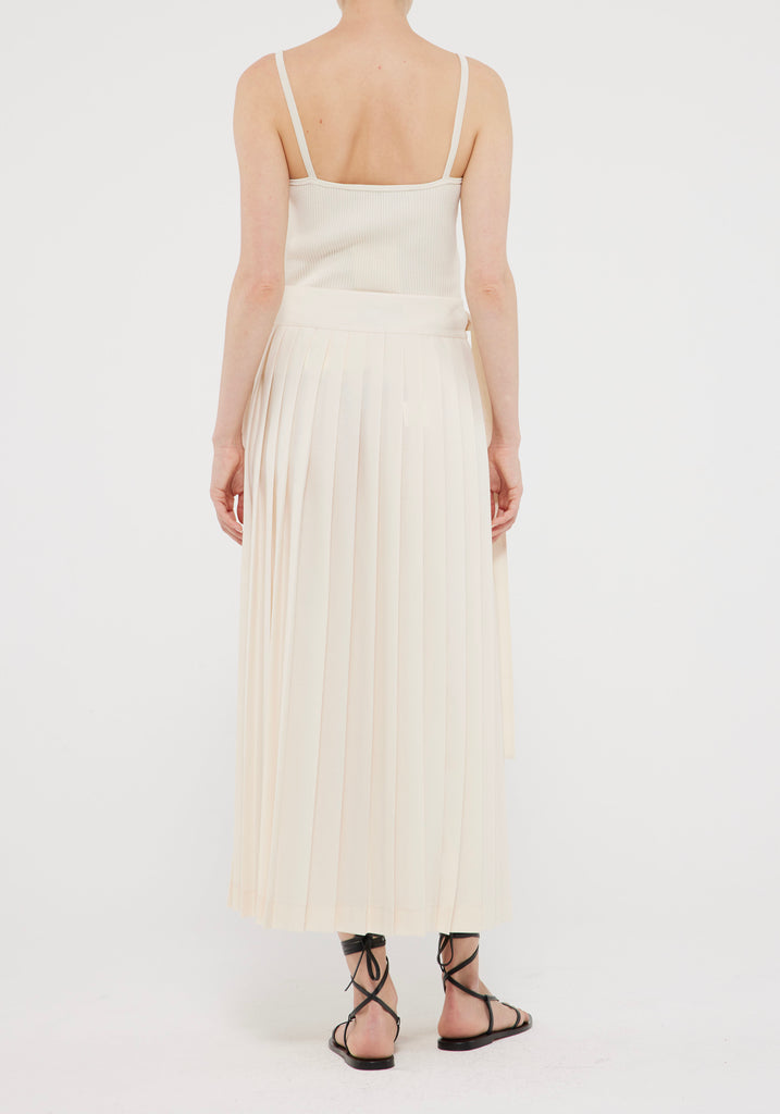 SKIRTS Plisse Wrap Skirt in Cream Rohe