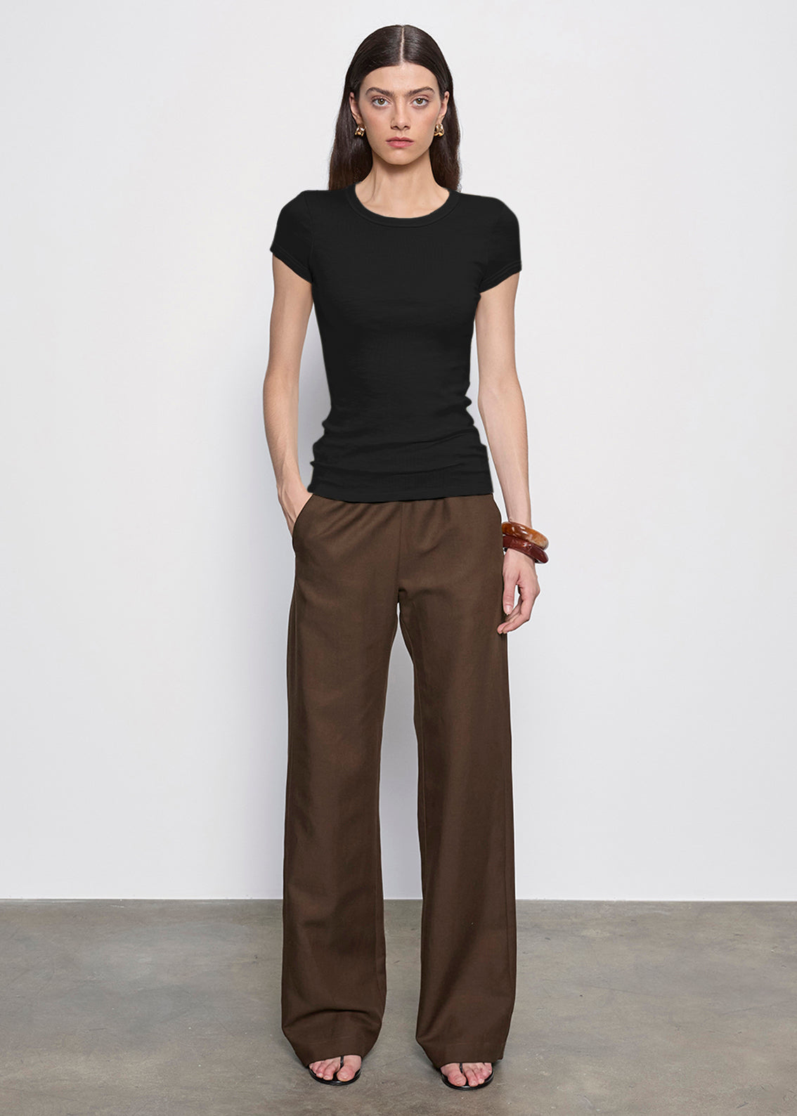 PANTS/SHORTS Twill Everywhere Pant in Chocolate Enza Costa