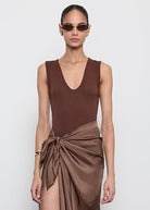 TEES/TANKS Cotton Essential U Tank in Chocolate Enza Costa