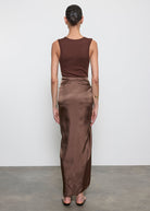 SKIRTS Fluid Twill Sarong in Chocolate Enza Costa
