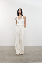 TEES/TANKS RIB SCOOP TANK IN WHITE Enza Costa