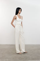 TEES/TANKS RIB SCOOP TANK IN WHITE Enza Costa