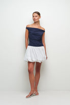 DRESSES/JUMPSUITS Salina Cotton Bubble Mini Dress in Midnight Simkhai