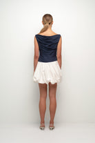 DRESSES/JUMPSUITS Salina Cotton Bubble Mini Dress in Midnight Simkhai