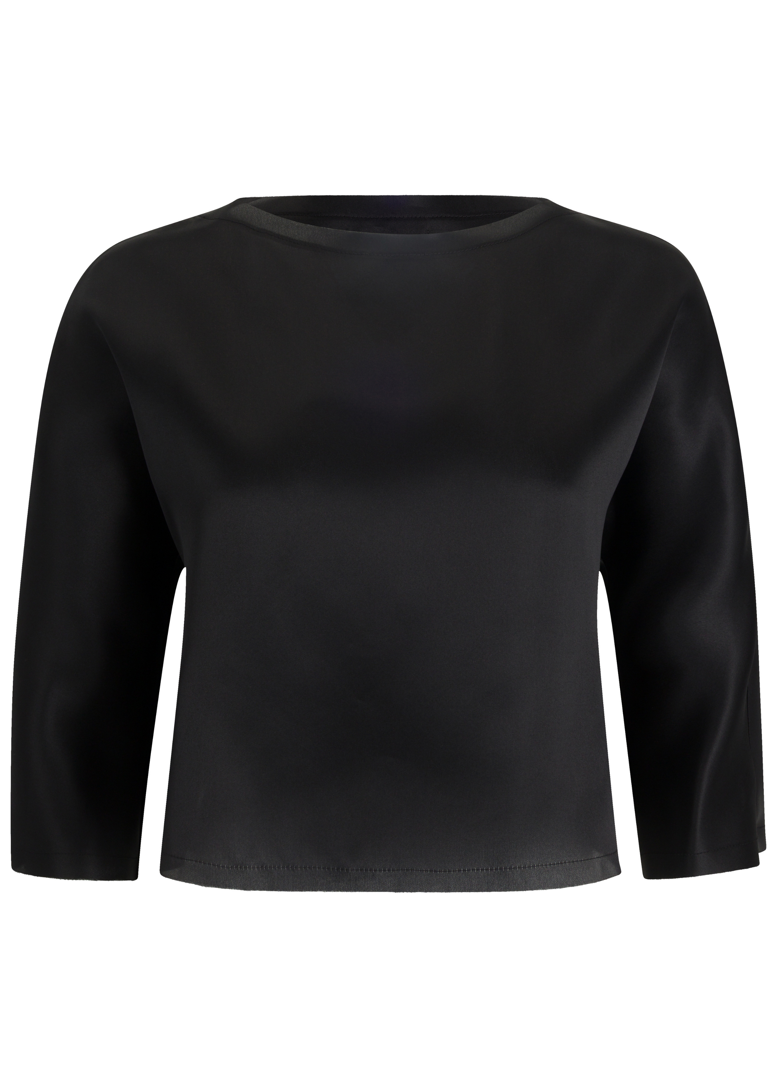 BLOUSES/SHIRTS/TOPS Satin Organza Top in Black Louiza Babouryan