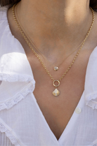 JEWELRY Oval Diamond Necklace in Yellow Gold EF Collection