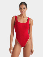 LINGERIE/PJ/SWIM Square Neck Swimsuit in Red Hunza G
