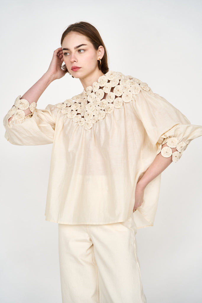 Tops Mirth Rosenberg Blouse in Cream Mirth