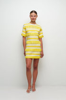 DRESSES/JUMPSUITS Torrance Mini Dress in Solar Stripe Simkhai