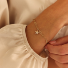 JEWELRY Cynthia Rose Paperclip Charm Bracelet in Yellow Gold Dana Rebecca