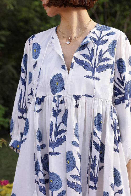 DRESSES/JUMPSUITS Taj Maxi Dress in Indigo Flower Maison Marigold