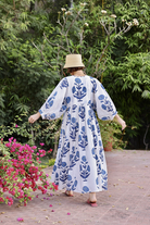 DRESSES/JUMPSUITS Taj Maxi Dress in Indigo Flower Maison Marigold