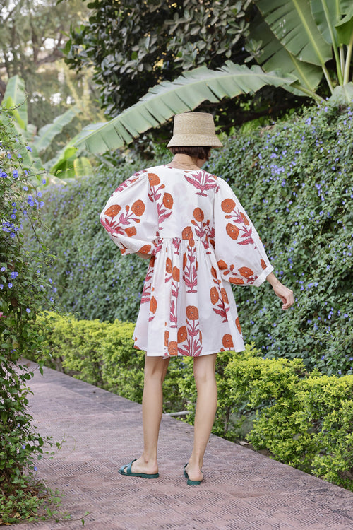 DRESSES/JUMPSUITS Taj Mini Dress in Orange & Pink Maison Marigold