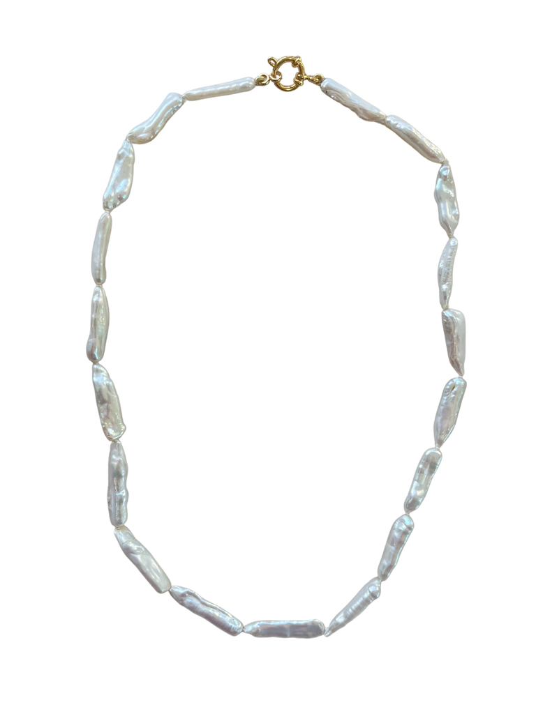 Necklaces Teressa Shepherd White Stick Pearl Beaded Necklace Teressa Shepherd