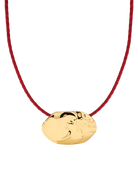 FASHION JEWELRY Granada Disc Necklace in Red Luv Aj