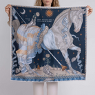 ACCESSORIES Celestial Steed Silk Scarf in Mercury & Moonstone Sabina Savage
