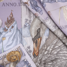 ACCESSORIES Glass Swan Silk Scarf in Iris & Opal Sabina Savage
