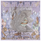 ACCESSORIES Glass Swan Silk Scarf in Iris & Opal Sabina Savage