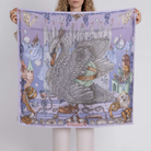 ACCESSORIES Glass Swan Silk Scarf in Iris & Opal Sabina Savage
