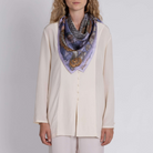 ACCESSORIES Glass Swan Silk Scarf in Iris & Opal Sabina Savage