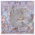 ACCESSORIES Glass Swan Wool/Silk Scarf in Iris & Opal Sabina Savage