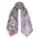 ACCESSORIES Glass Swan Wool/Silk Scarf in Iris & Opal Sabina Savage