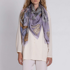 ACCESSORIES Glass Swan Wool/Silk Scarf in Iris & Opal Sabina Savage