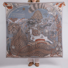 ACCESSORIES Medici Cheetah Wool/Silk Scarf in Musk & Maraschino Sabina Savage