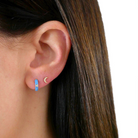 JEWELRY TS - 14K SINGLE BABY DIAMOND MOON STUD EARRING EF Collection