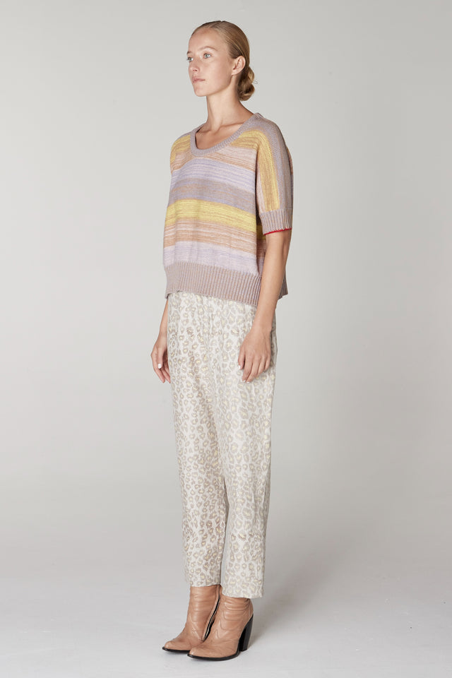 Sweaters Raquel Allegra Jodie Pullover in Yellow and Lavender Raquel Allegra