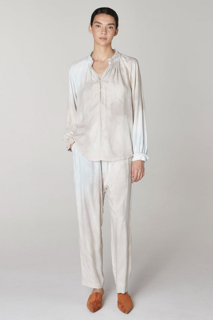 Tops Raquel Allegra Sabine Blouse in Blue Cloud Raquel Allegra