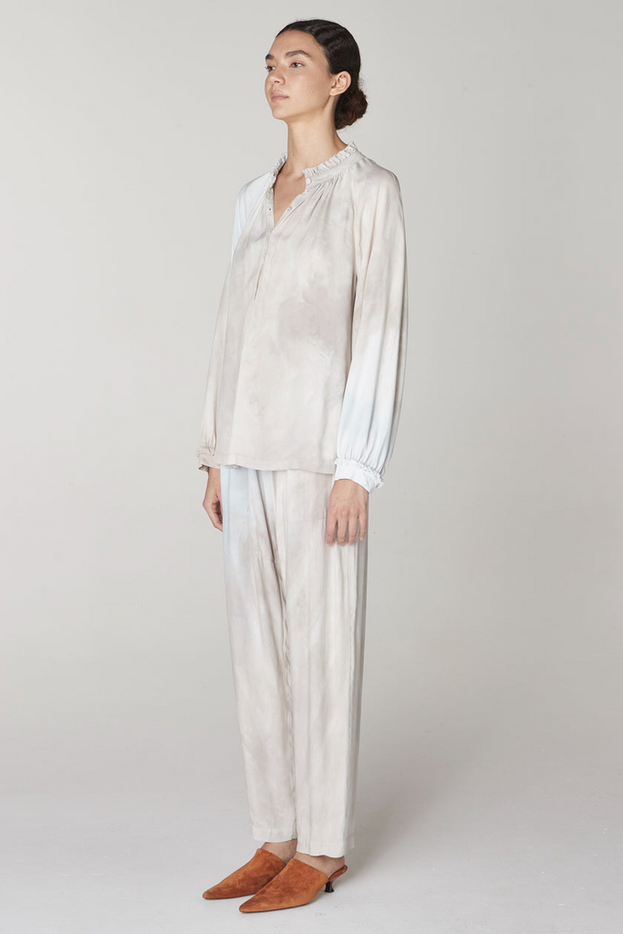 Tops Raquel Allegra Sabine Blouse in Blue Cloud Raquel Allegra