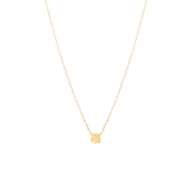 JEWELRY Itty Bitty Clover Necklace in Yellow Gold Zoe Chicco