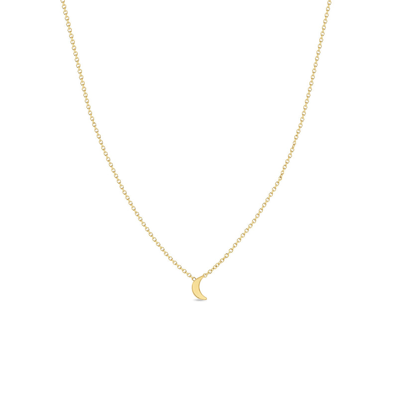 JEWELRY Itty Bitty Crescent Moon Necklace in Yellow Gold Zoe Chicco