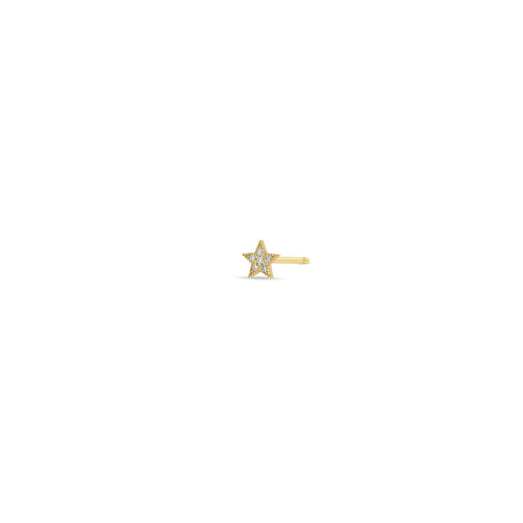 JEWELRY Itty Bitty Diamond Star Stud in Yellow Gold Zoe Chicco