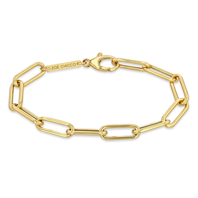 JEWELRY Paperclip Chain Bracelet in Yellow Gold Zoe Chicco