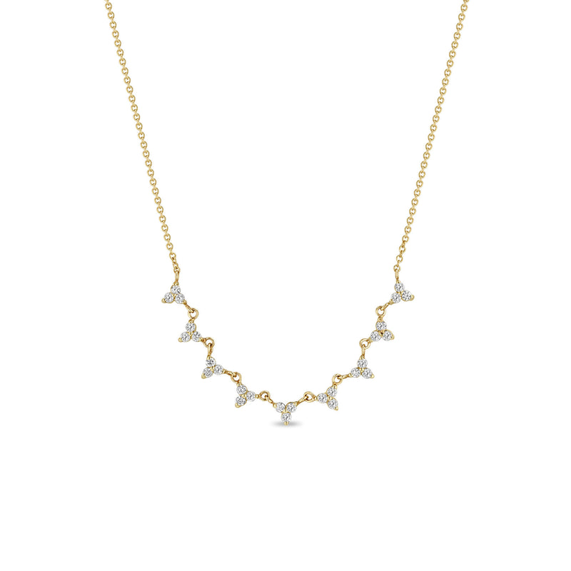 Earrings Zoe Chicco 9 Linked Diamond Trio Necklace in Yellow Gold Zoe Chicco