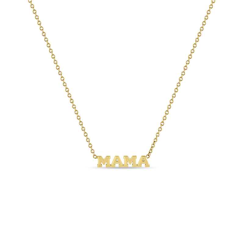 JEWELRY Itty Bitty MAMA Necklace in Yellow Gold Zoe Chicco