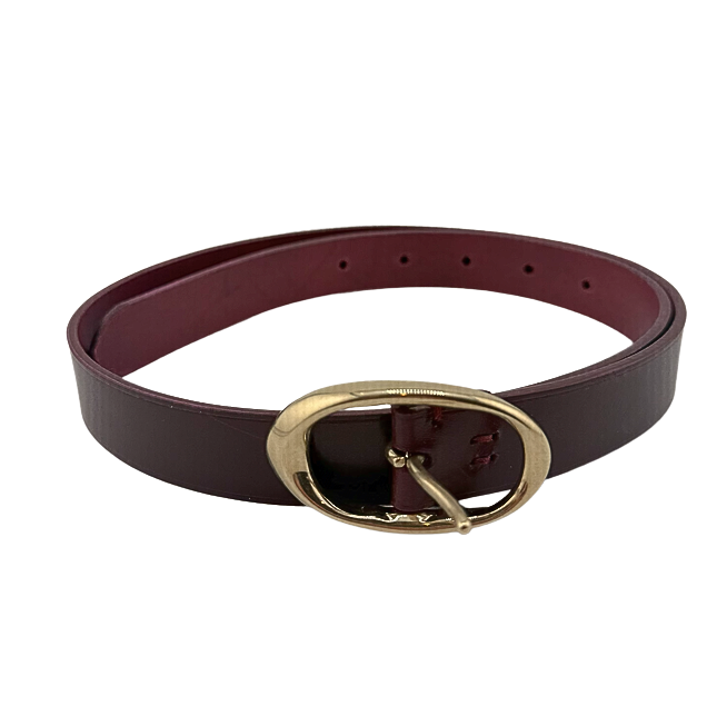 ACCESSORIES Narrow Belt in Burgundy & Gold TWP